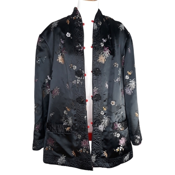 Smithsonian Institution Jackets & Blazers - Smithsonian Institution Reversible Brocade Red & Black Jacket Embroidery Size L